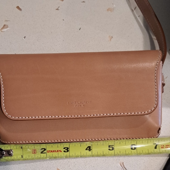 NIB Saint Laurent Camel Leather Strapped Sunglass Case - Picture 15 of 16